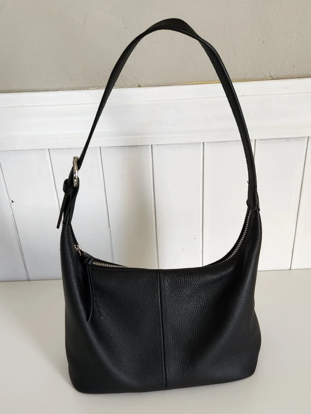 Befen Classic Black Leather Hobo Shoulder Bag